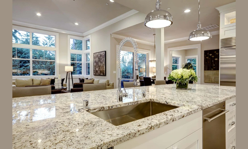 Quartz Finish Kitchen Countertops