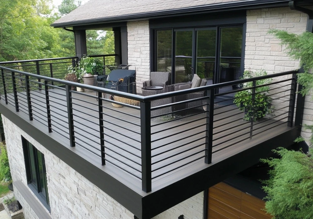 Horizontal Bar Balcony Railing Ideas for Modern Layout