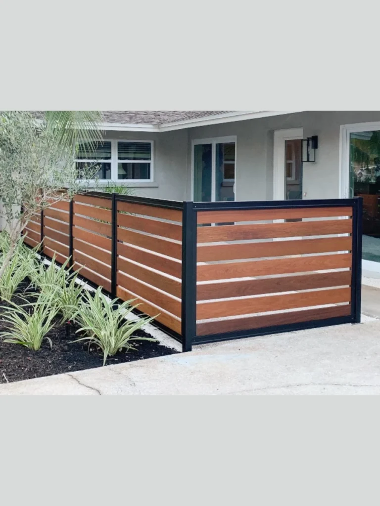 Horizontal Wood Slat Fence