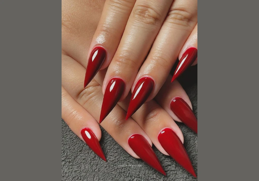 Hot Red Acrylic Nails