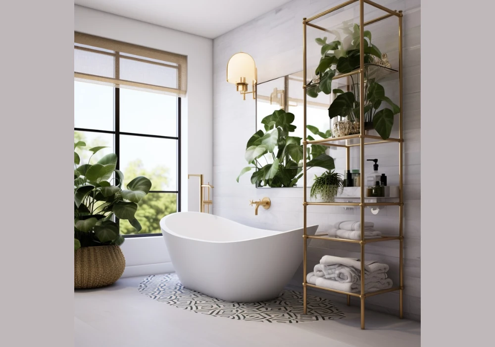 Indoor Plants in Summer Bathroom Styling Trends