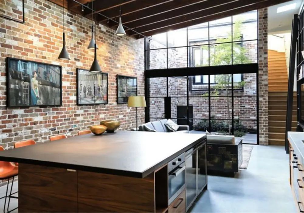 Industrial Brick Garage Wall