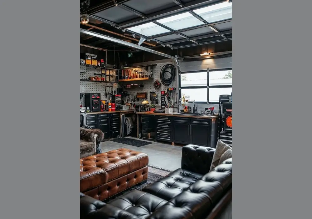 Industrial-Style Garage Man Cave