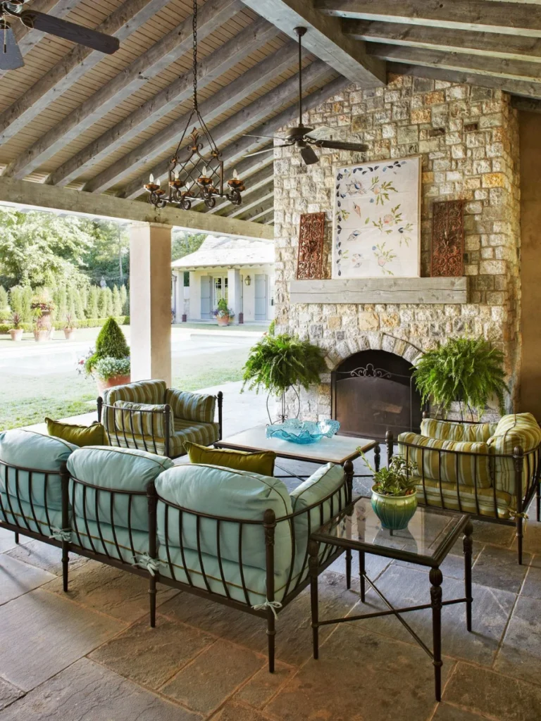 Integrated Outdoor Fireplace Focal Point