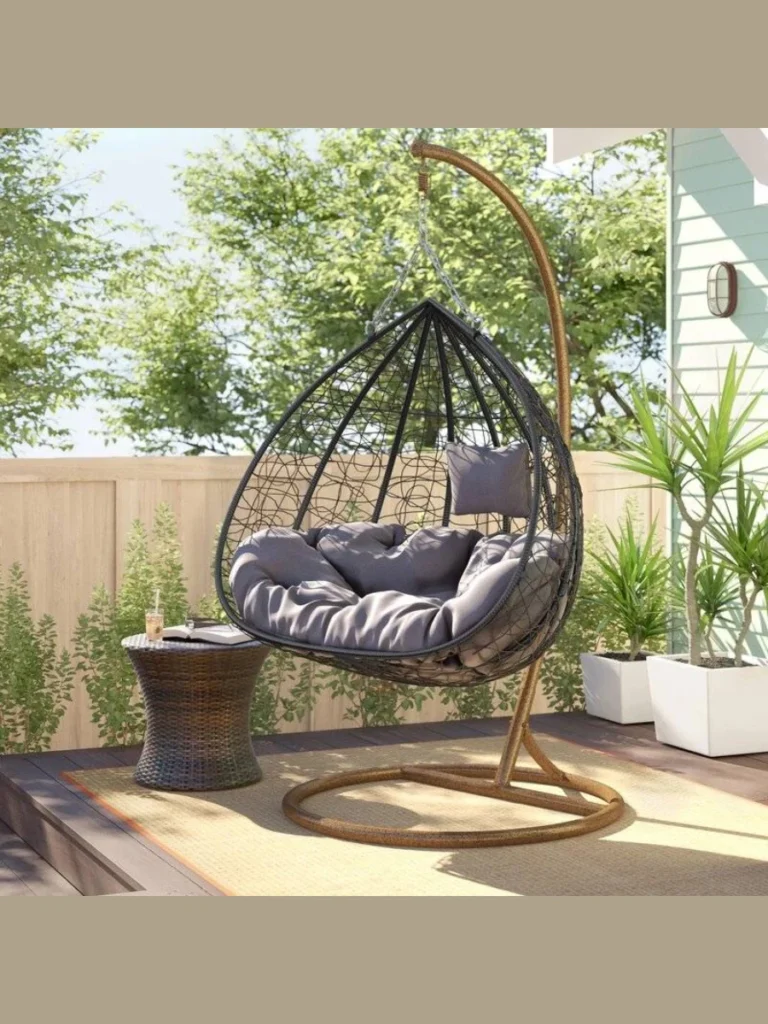 Invest in a Comfortable Hanging Egg Chair in backyard