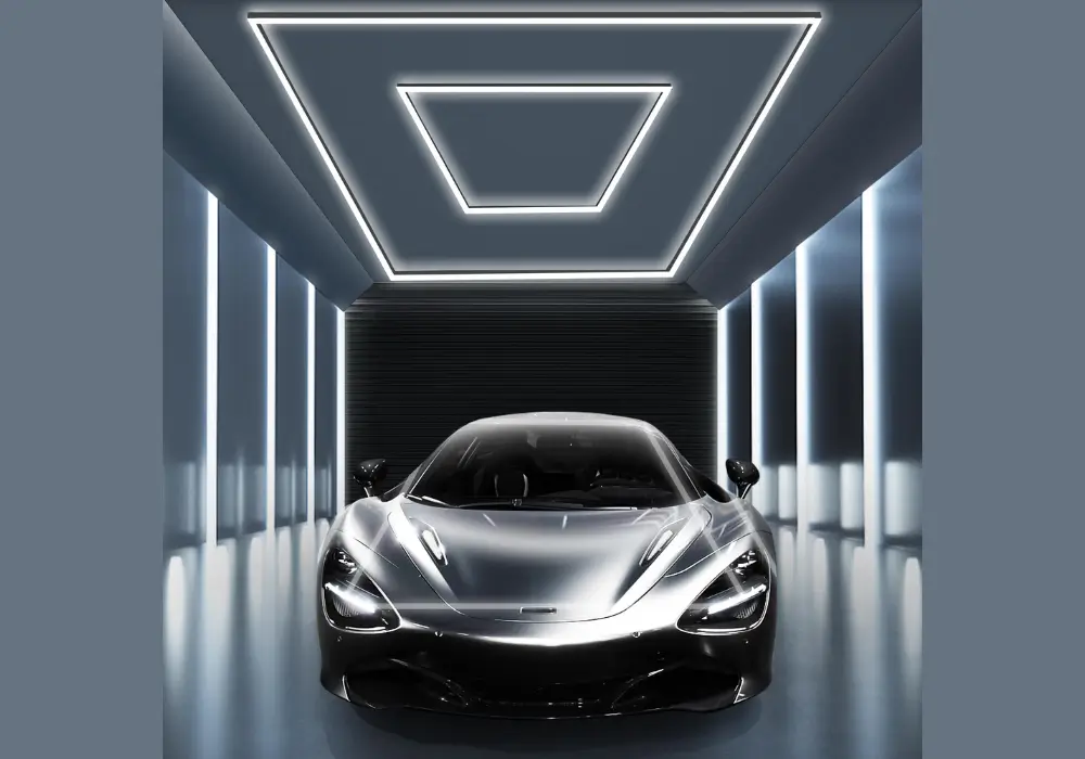 LED Strip Lights Around Garage Perimeter