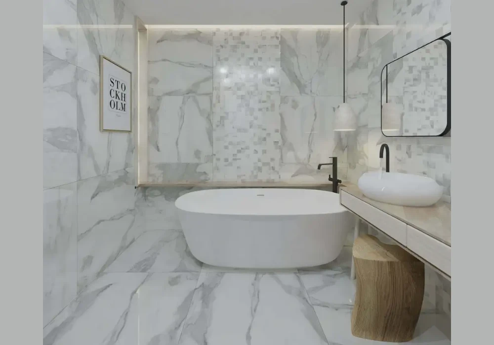 Large Format Bathroom Tile Design for a Clean Look