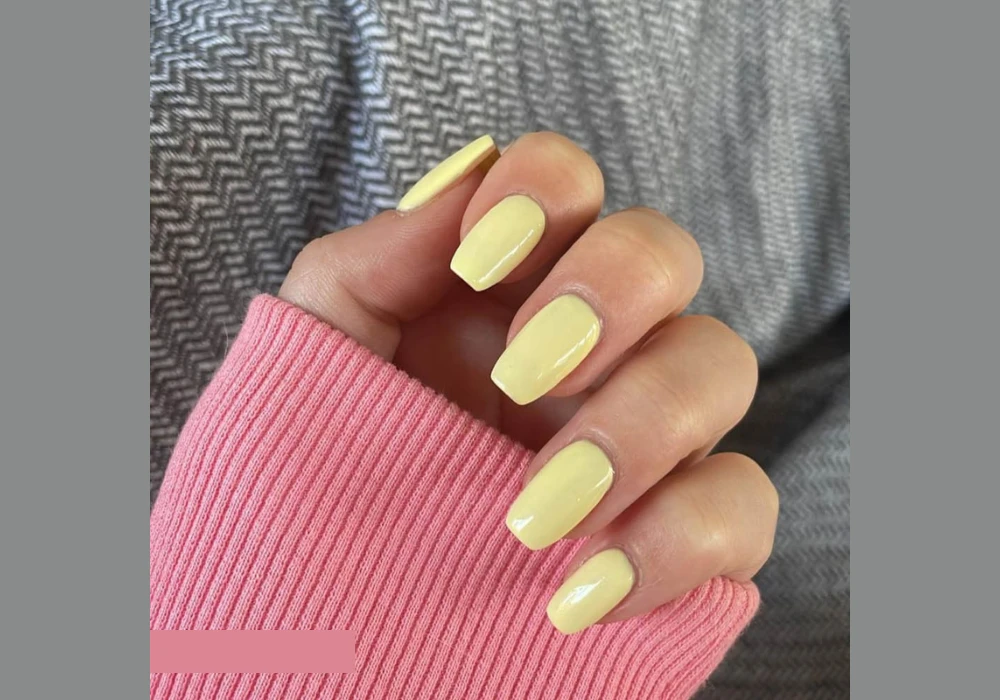 Lemon Yellow Acrylic Nails