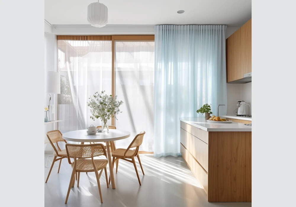 Light Cotton Curtains for an Airy Look in kitchen