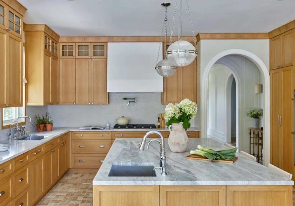 Light Oak Wood Kitchen Cabinets