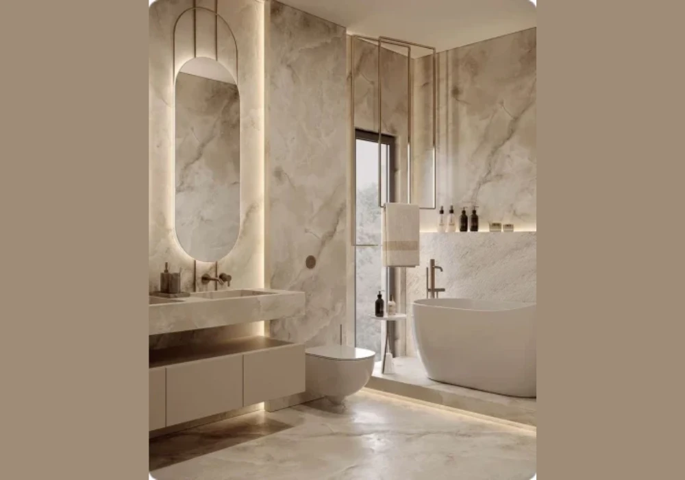 Luxury Modern Bathroom Design with Marble Finishes