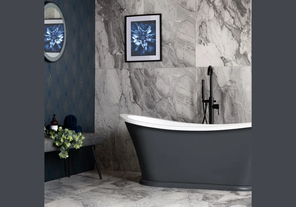 Marble Effect Wallpaper for an Elegant Bathroom Look