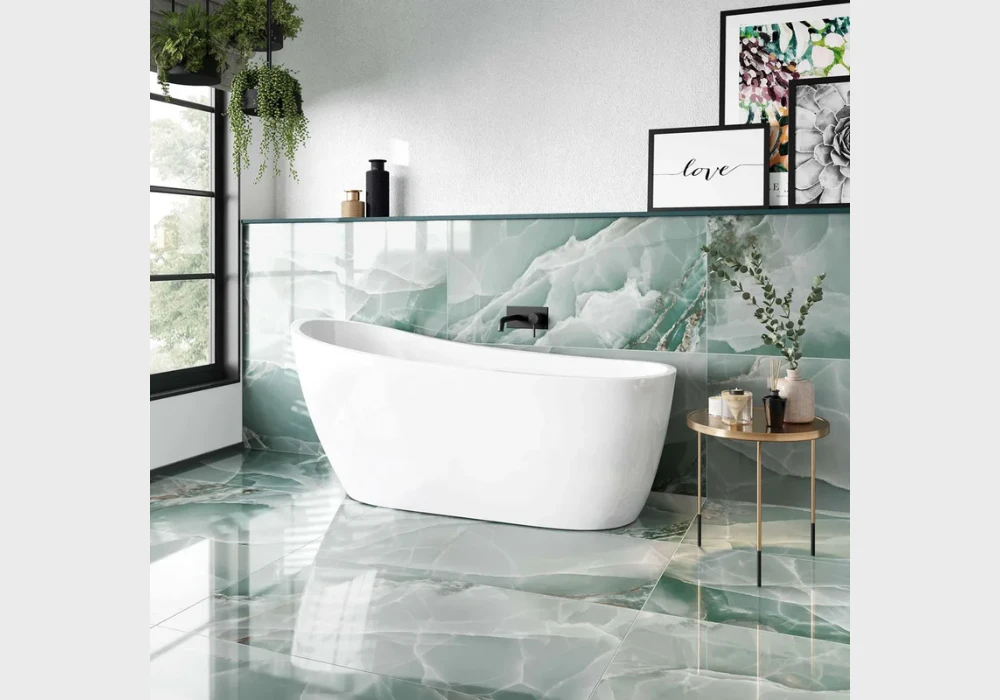 Marble Look Tile Trend for Elegant Bathrooms