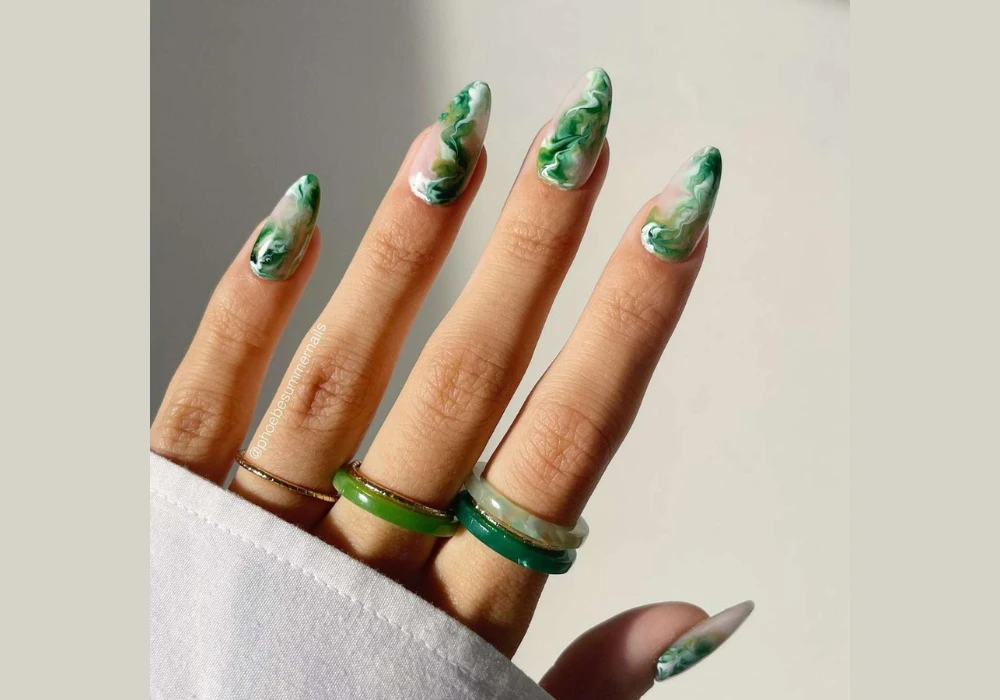 Marble Summer Almond Nail Ideas for Artistic Finish