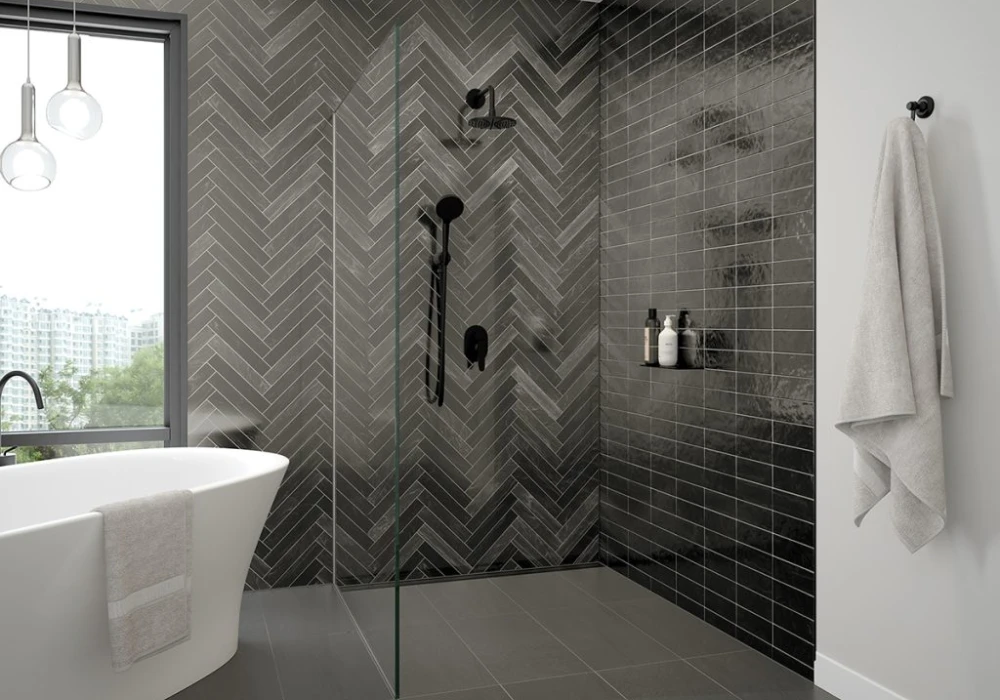 Matte Black Shower Fixtures for Bold Contrast