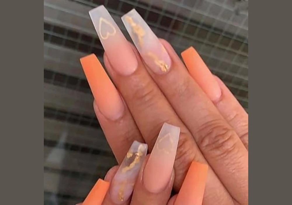 Matte Coral Long Nails