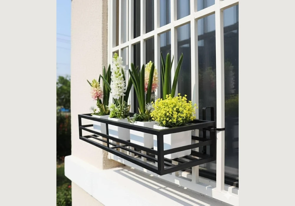 Metal Balcony Plant Boxes for Modern Industrial Look