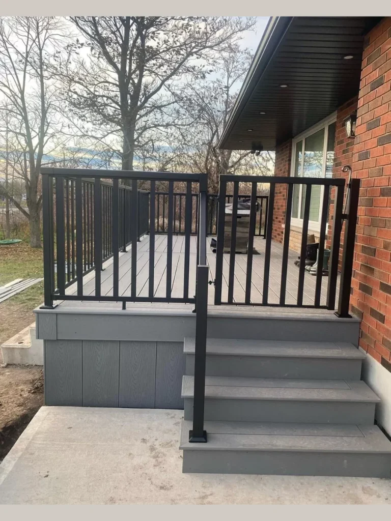 Minimalist Black Aluminum Picket Railings