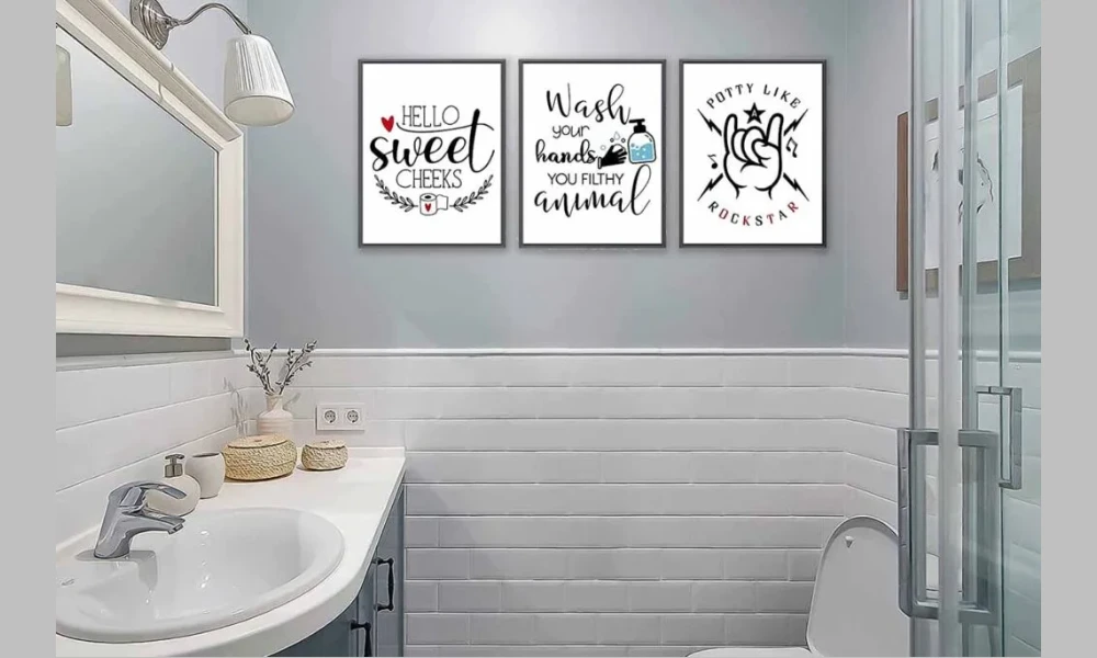 Floating Shelves with Decorative Art Pieces