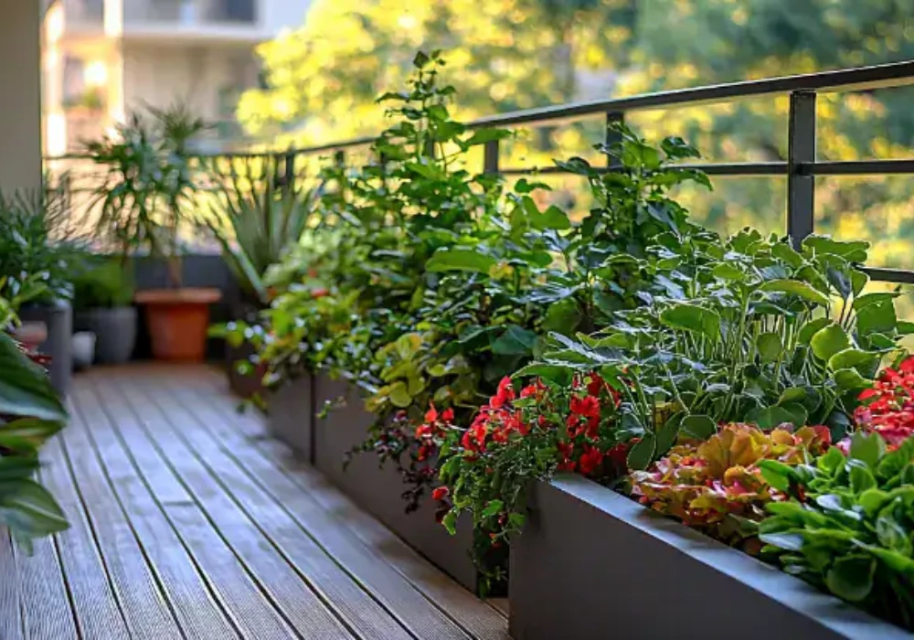 Mixed container balcony planting ideas