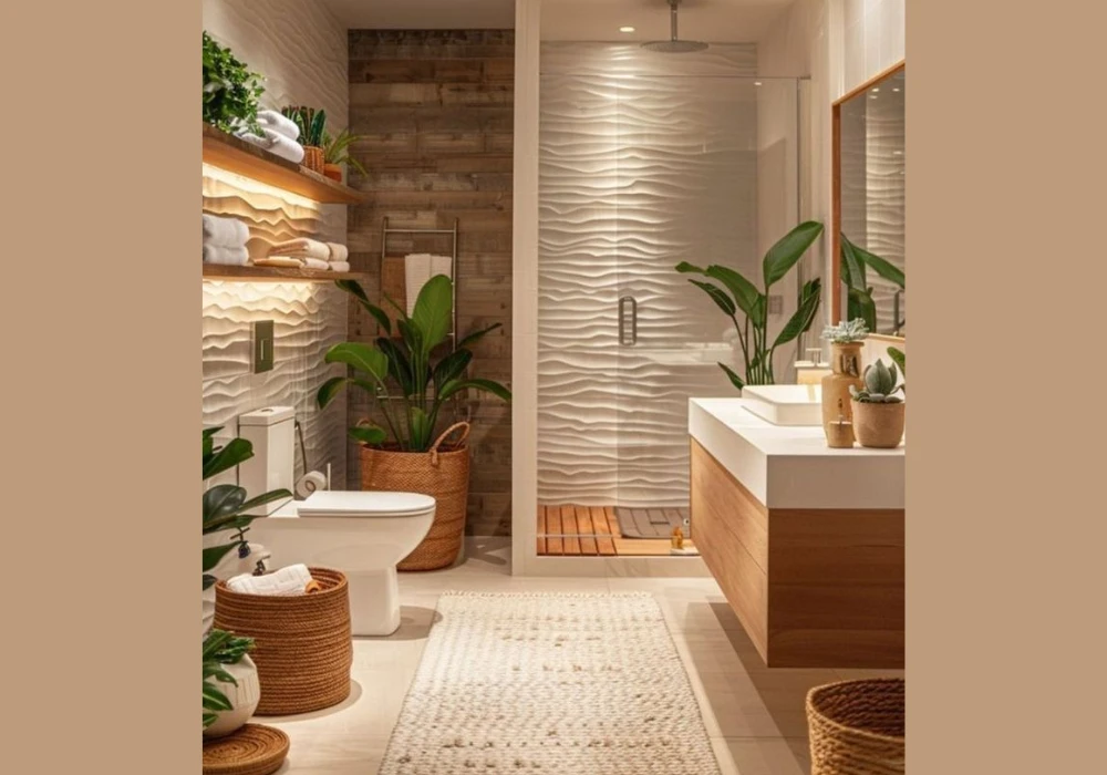 Modern Bathroom Design with Natural Wood Elements