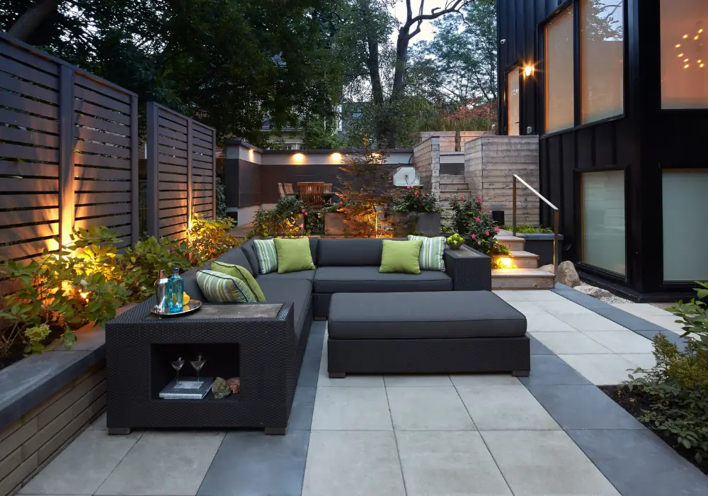 Modern Concrete Garage Patio