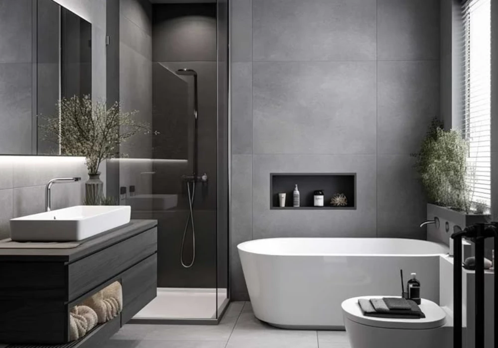 Modern Gray Bathroom Ideas with Minimal Design