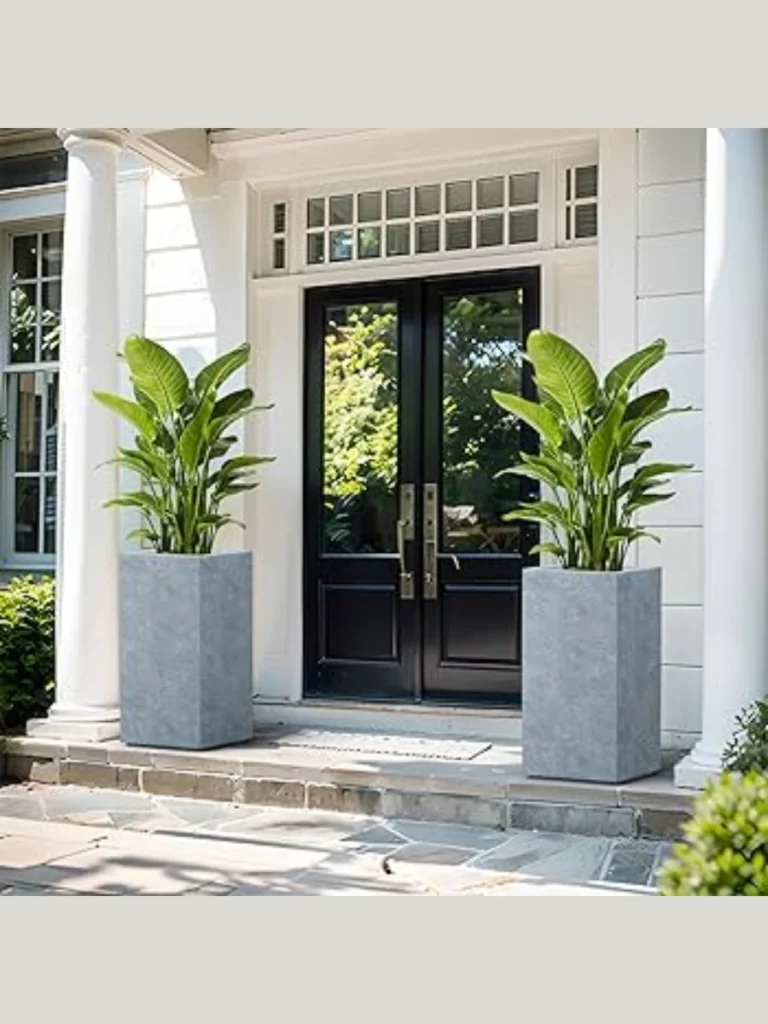 Modern Tall Concrete Pedestal Pots
