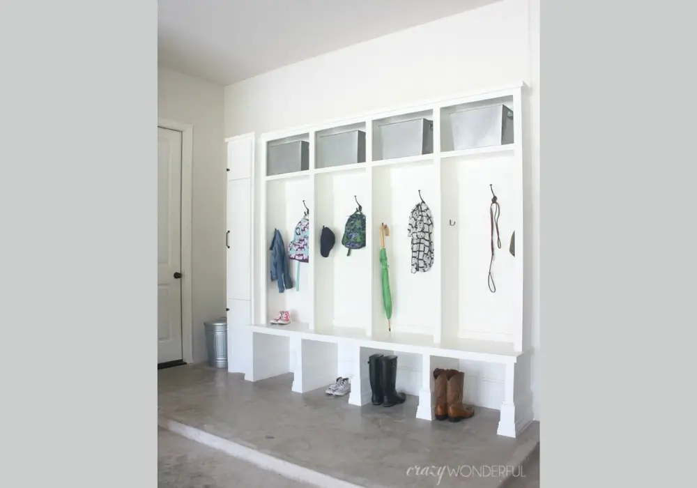 Mudroom with a Locker System