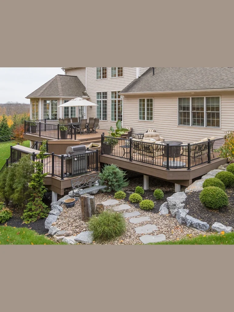 Multi Level Decking for Sloped Yards