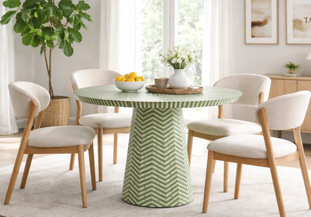 Natural Green Summer Dining Table Styling Ideas