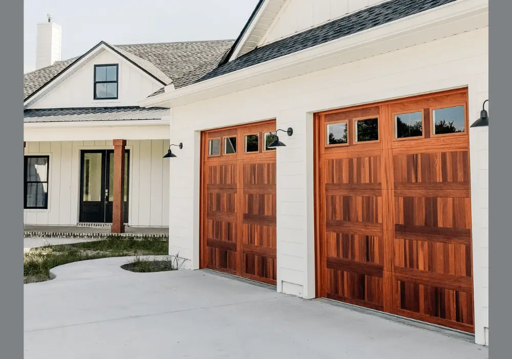 Natural Wood Tone Garage Door