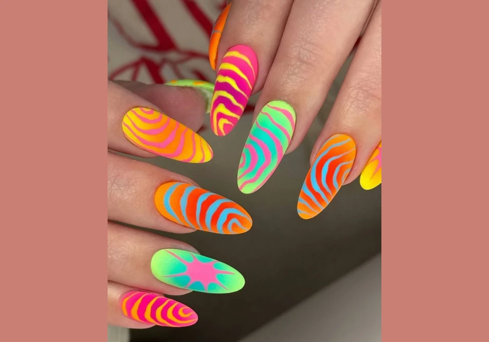 Neon Bright Summer Nail Art Ideas for Bold Energy