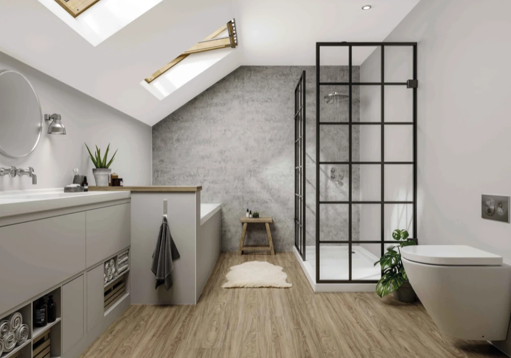 Neutral Color Palette Shower Design