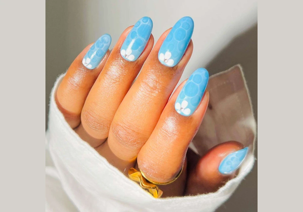 Ocean Blue Acrylic Nails