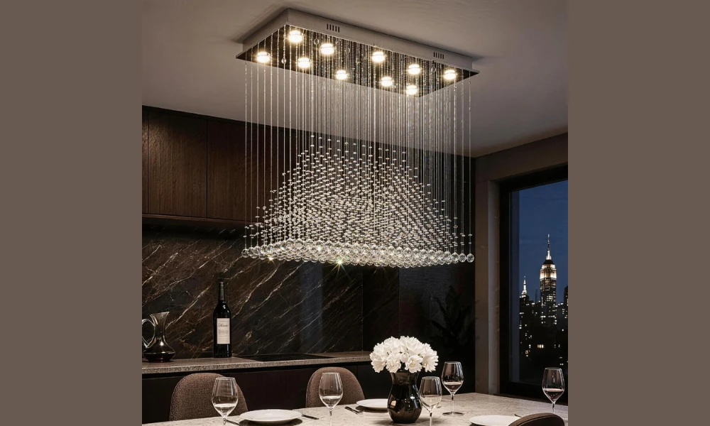 Sleek Modern Crystal Chandeliers