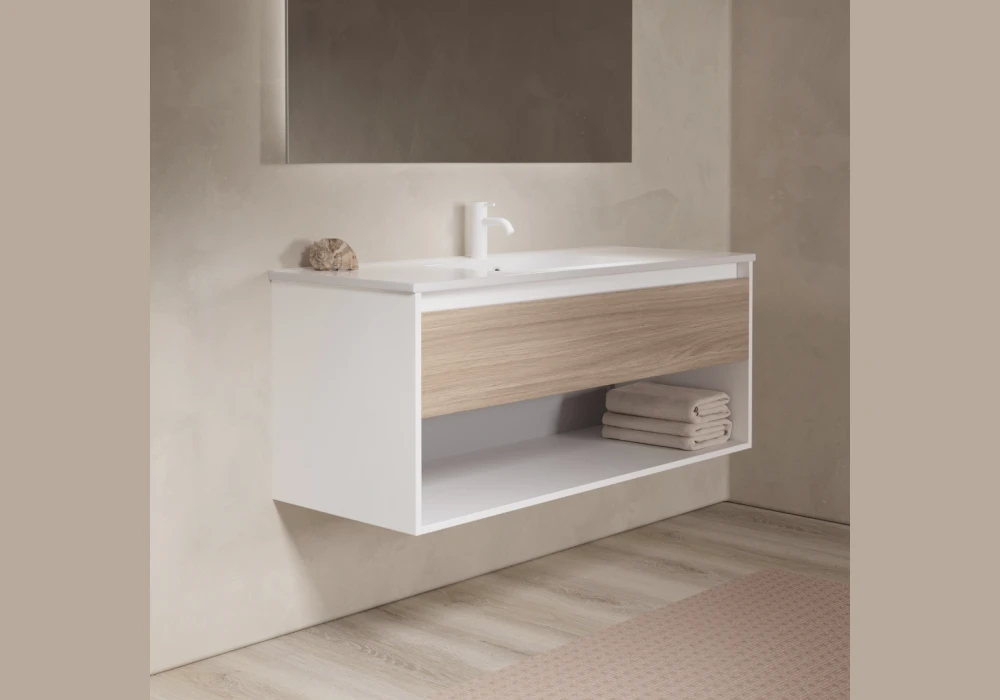 Open Shelf Vanity for Easy Access