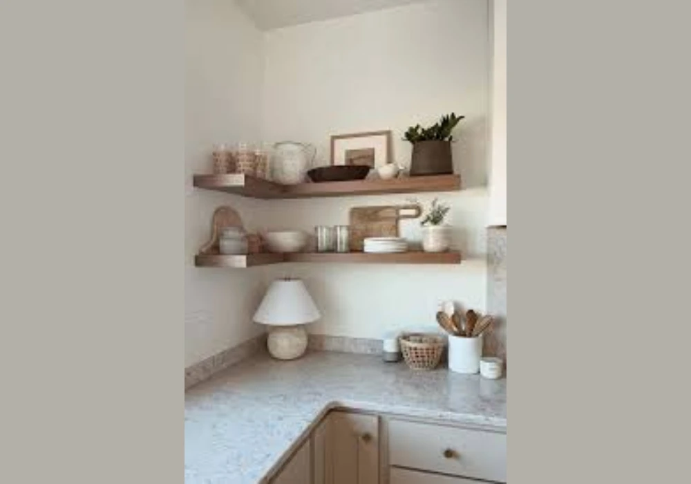 Open Shelving with Wood