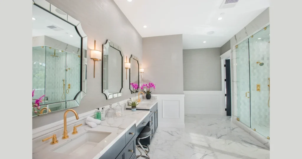 Wainscoting Accent Wall for a Classic Bathroom Style