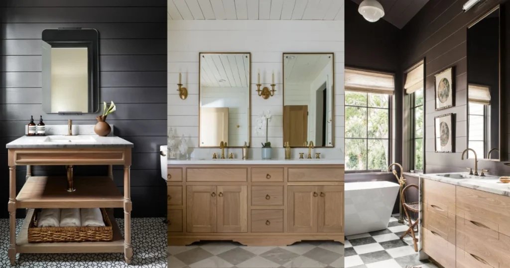 Shiplap Behind the Bathroom Vanity