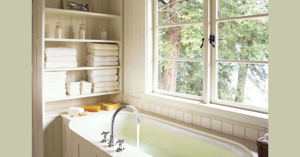 Shiplap With Open Shelving for Storage and Style