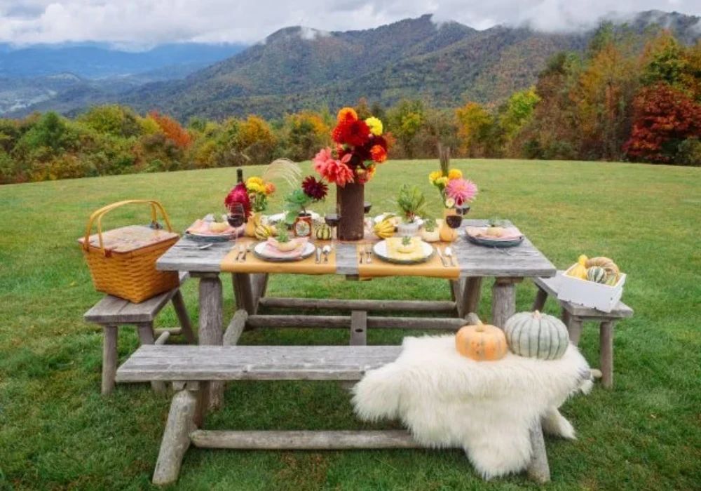 Outdoor Picnic Summer Tablescape Idea for Relaxed and Simple Dining Setup