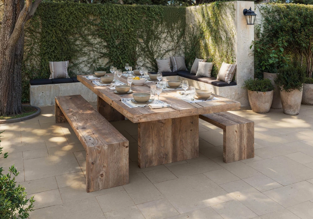 Outdoor Rustic Patio Seating Setup