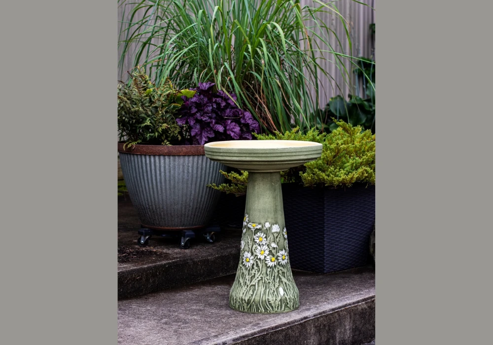 Painted Decorative Bird Bath