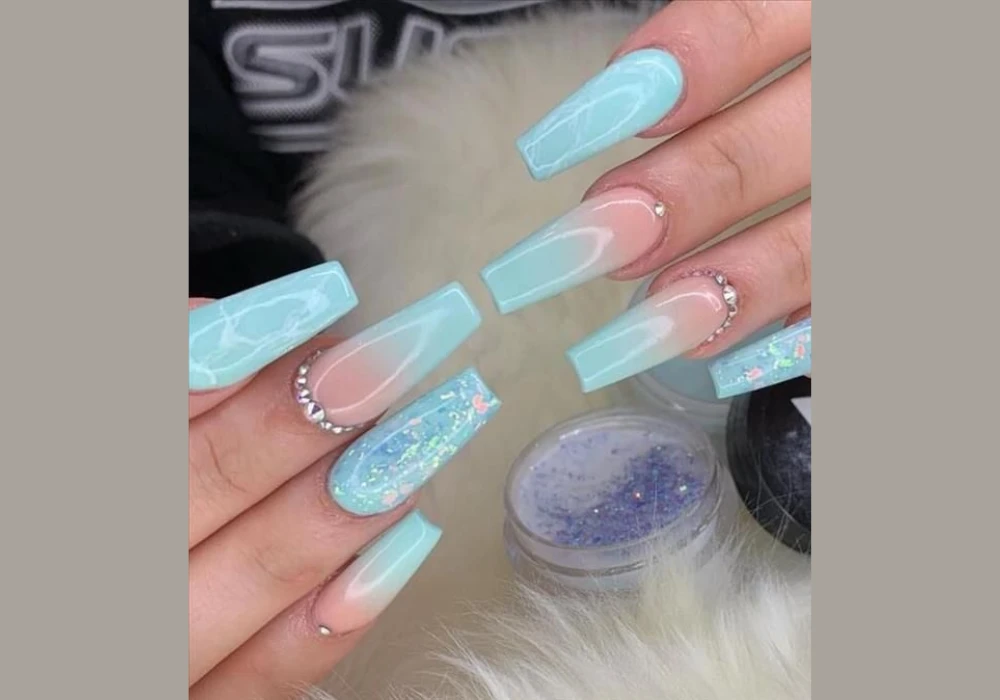 Pastel Blue Coffin Nails for Soft Summer Style