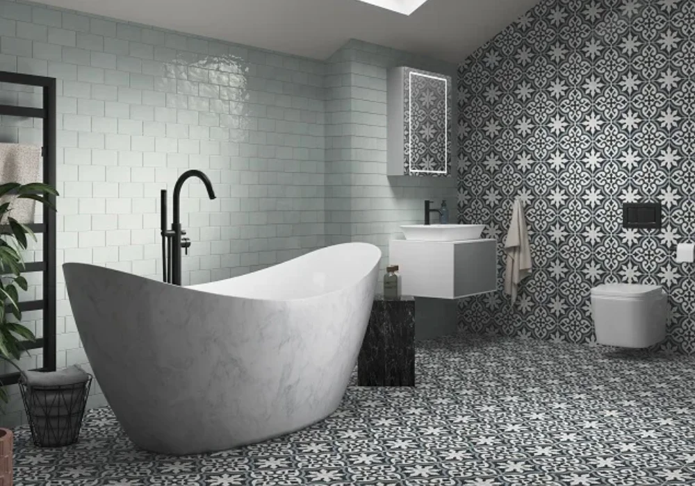 Patterned Floor Tile Design for Visual Impact