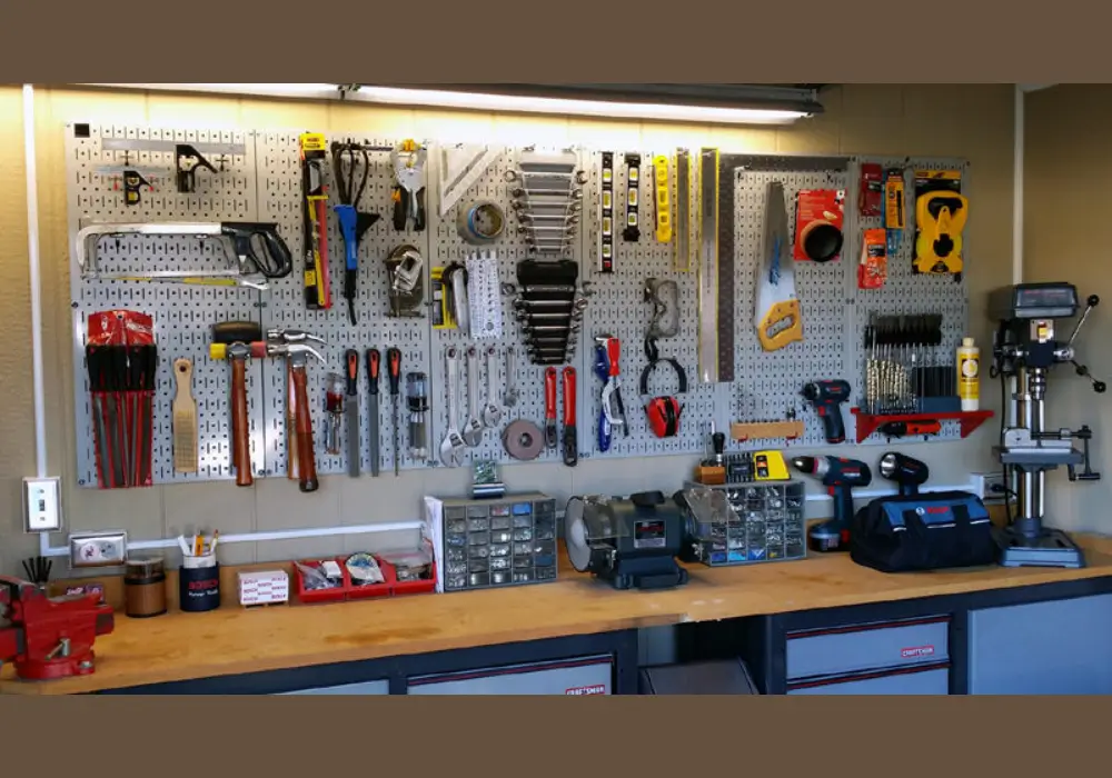 Pegboard Above Workbench