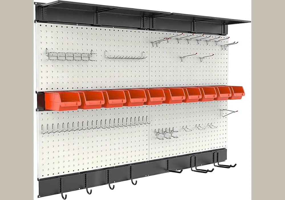 Pegboard with Hooks for Large Tools