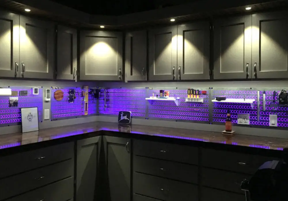 Pegboard with Lighting Integration