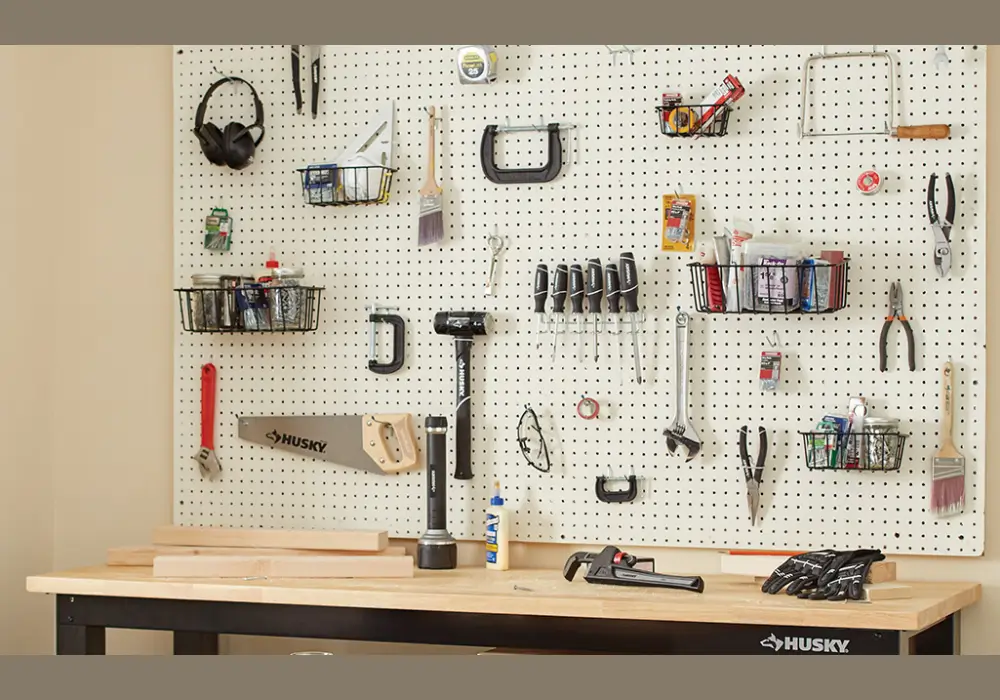 Pegboard with Tool Outlines
